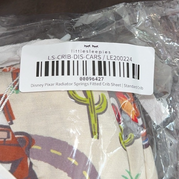 NIB Little Sleepies Disney Pixar Radiator Springs Cars Crib Sheet Standard - Picture 3 of 3